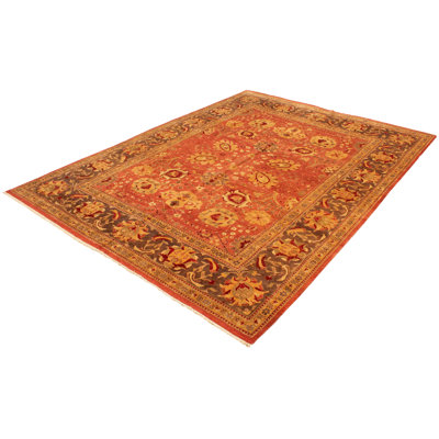 Tapis unique en laine noué à la main 9 pi 9 po x 13 pi 2 po nouvel âge Cuivre foncé Yaak