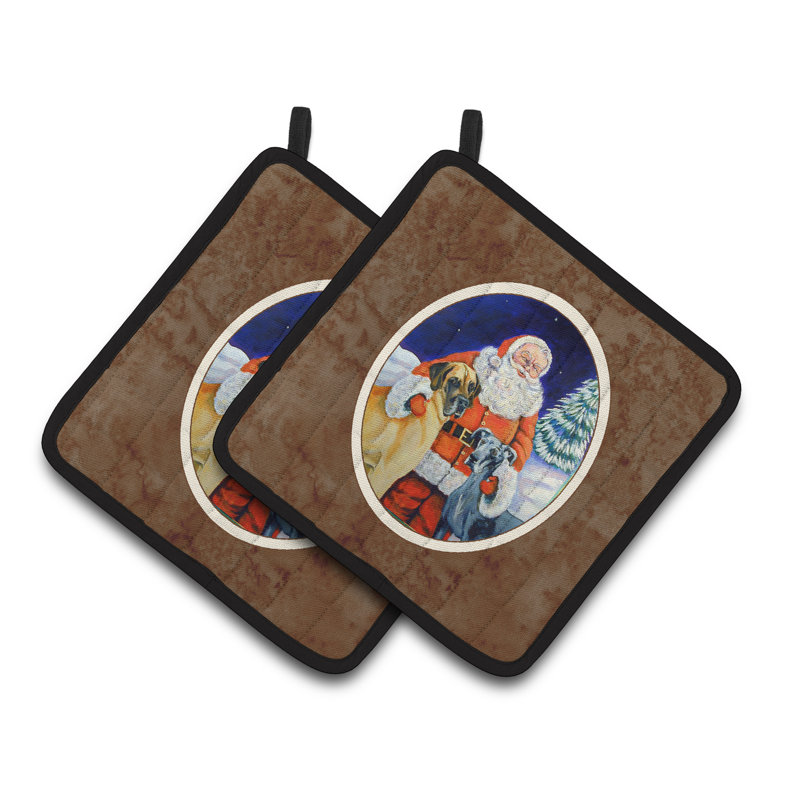 Caroline's Treasures Santa Claus Polyester Potholder Set