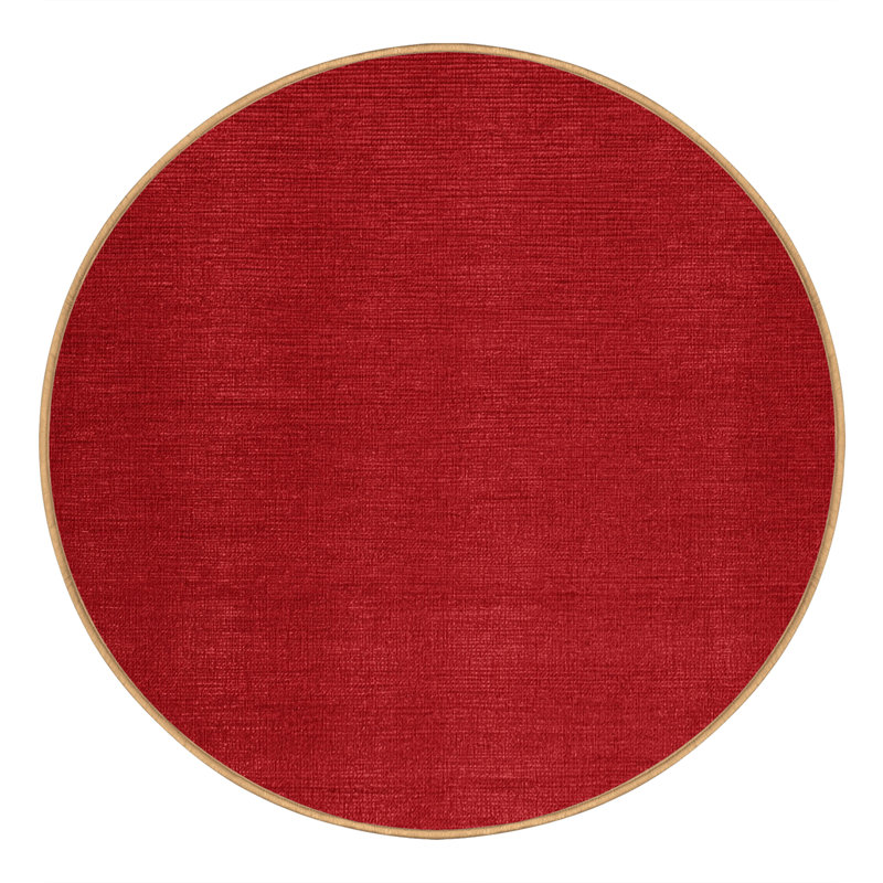 Tapis rouge uni lavable à la machine, Rond 7 pi