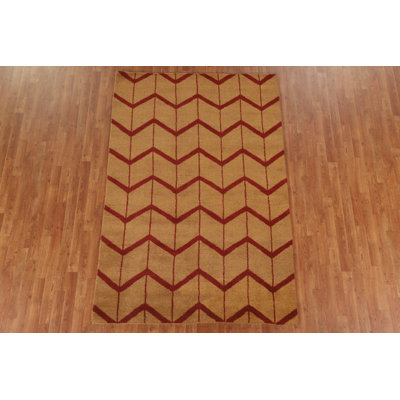 Chevron Gabbeh Oriental Area Rug 5x8