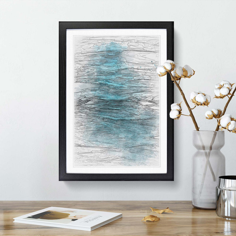 Edges of the Sea in Abstract - Picture Frame Graphic Art Print, Black Framed, 65cm H x 48cm W x 2cm D