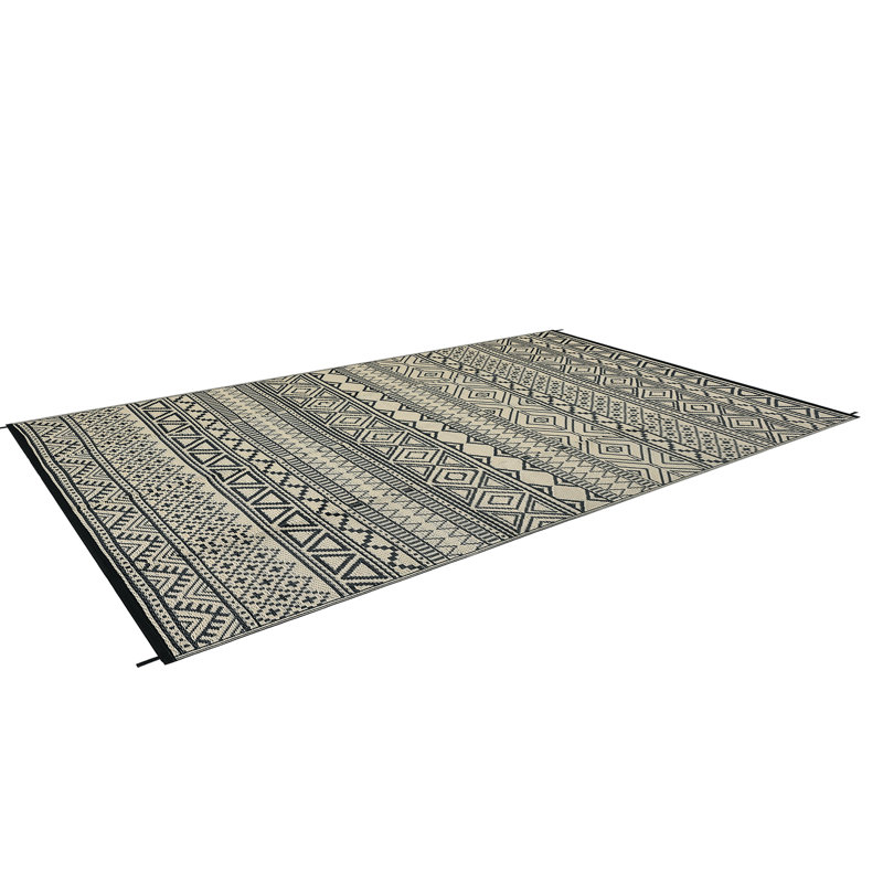 Washable Outdoor Rug Geometric Patio Carpet Waterproof Non-Slip Non-Shedding Ideal for Backyard Deck Porch Camping Beach Farmhouse Black/Coffee9x12