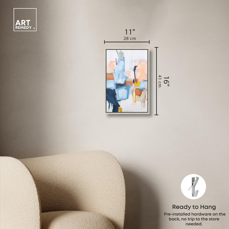«Brush Palette I Modern Decor» par Art Remedy, H 15 po x l 10 po, Cadre argenté