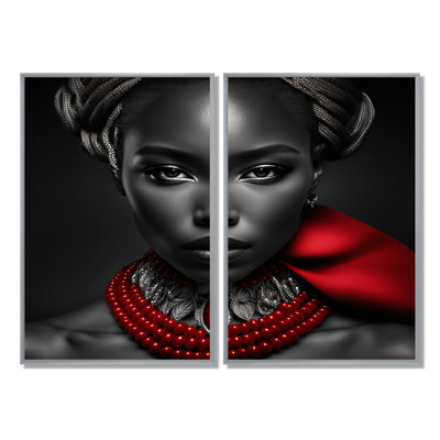 The Lady With The Red Ruby III - Glam Wall Art