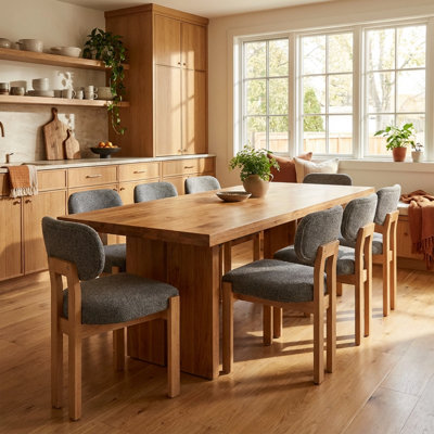 Wooden Dining Chairs, Modern Fabric Upholstered Dining Room Chair Kitchen Chairs, Farmhouse Dinner Chair for Kitchen Dining Room