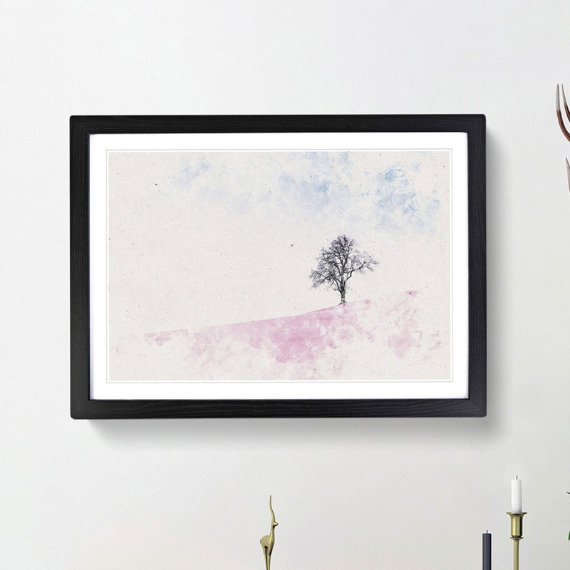 The Tree Swing - Picture Frame Painting Print, Black Framed, 24cm H x 33cm W x 2cm D