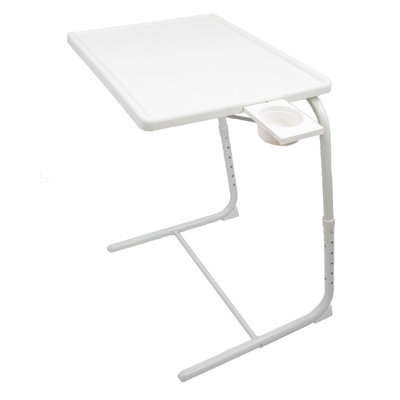 Plateau de table pliable portatif, confortable, support pour table d'ordinateur portable, table à manger, plateau de dessin, plateau réglable, porte-gobelet réglable, stabilité améliorée, brun
