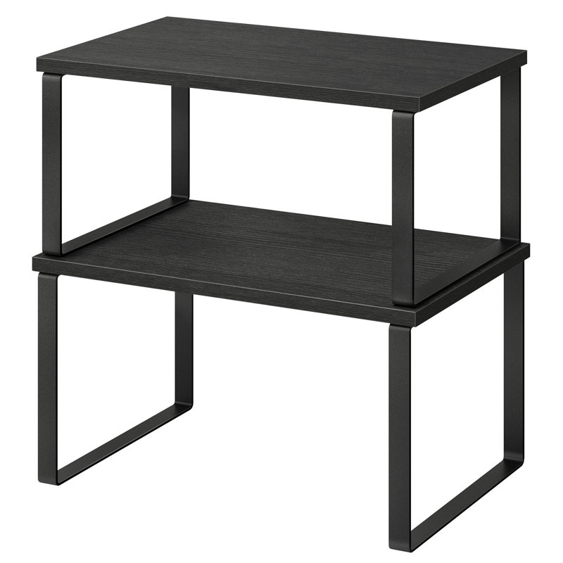 Ensemble de 2 tablettes de rangement empilables, H 11,4 po x l 11,7 po x P 7,7 po, Noir