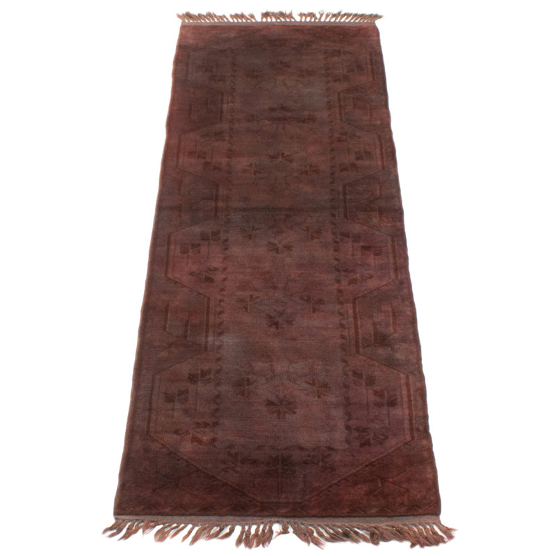One of kind Hand-Knotted Color Transition Brown Rug 2'8" x 8'2"