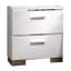 Ensemble de chambre à coucher pour grand lit quatre pièces Cari, tête de lit à DEL avec tablette, bois blanc, rayures chromées-111030549