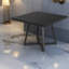 Table de salle à manger carrée durable, en bois aggloméré et en acier, style rustique pour les maisons modernes