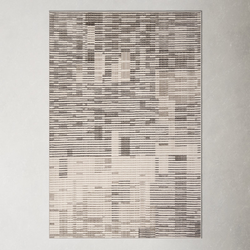 Erwin Area Rug in Gray/Cream/Taupe, Rectangle 9' x 12'