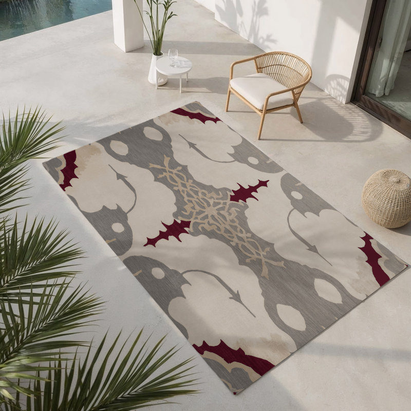 Tapis intérieur et extérieur à motifs fusionnés, Rectangle 1 pi 6 po x 2 pi 6 po