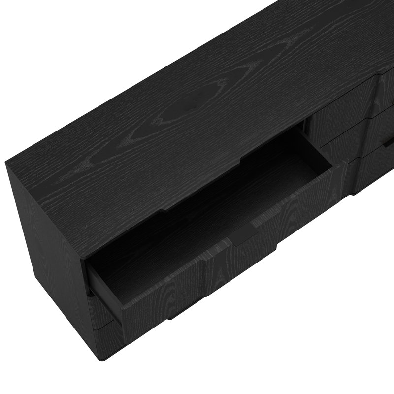 Commode double 6 tiroirs Clive, Noir