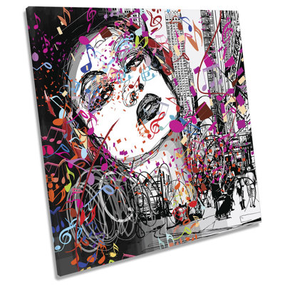 Woman Music New York - Wrapped Canvas Print
