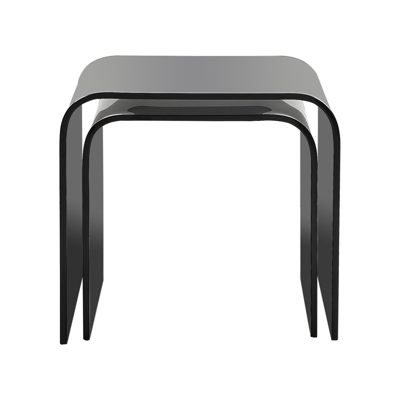 Lavern Glass Top Sled Nesting Tables