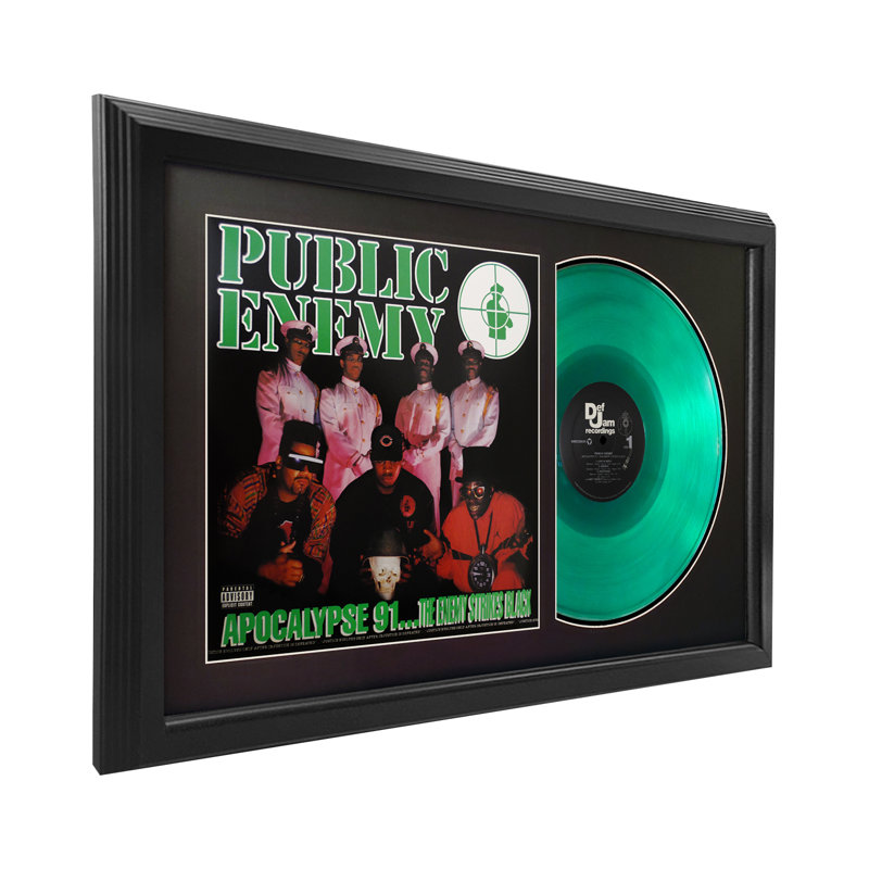 Disque vinyle encadré «Enocal Strikes Black» de Public Enemy «Apocalypse 91… The Black», Noir