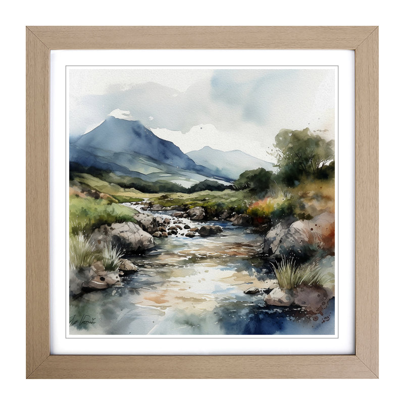 Scotland Watercolour No.2 - Framed Print, Oak