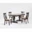  Ensemble de salle à manger 5 pièces rectangulaire en bois massif extensible de couleur crème et brun avec rallonge à levier 18 "(4 à 6 personnes)-803625320-803625323-803625322