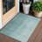 Tapis d'extérieur lavable bleu sarcelle et turquoise abstrait 3 pi x 5 pi