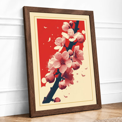 Flowering Branch in Motion Japandi - Framed Print