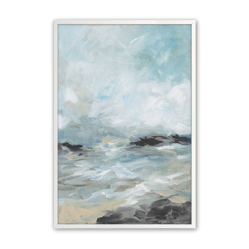«Windswept Waters I Print», H 25 po x l 19 po, Blanc opaque