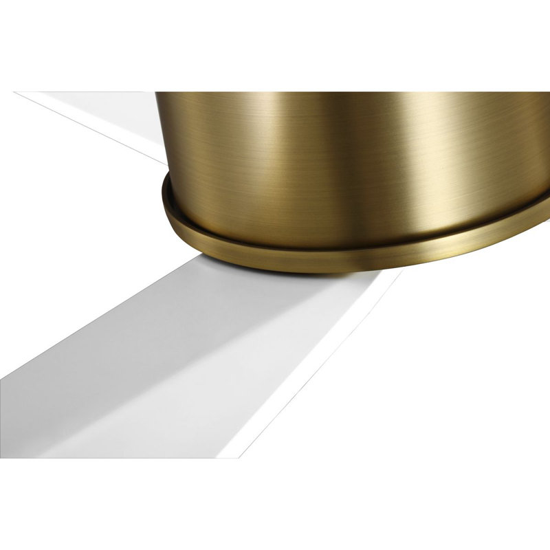 Paso 60'' Ceiling Fan, Matte White, Vintage Brass