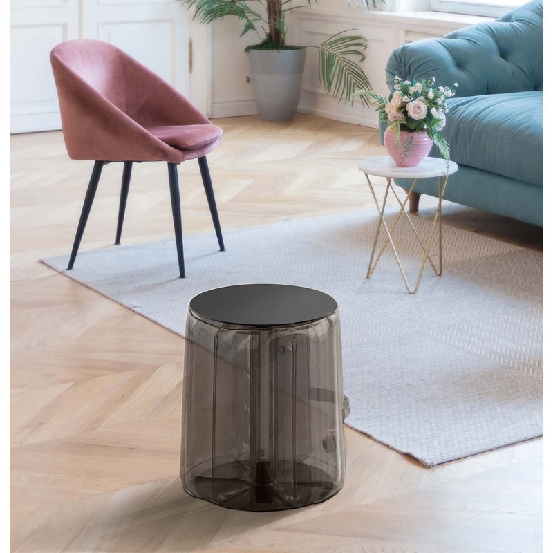 Helly Plastic Accent Stool, Black