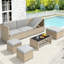 170cm Wide Straight Metal Patio Sectional Set