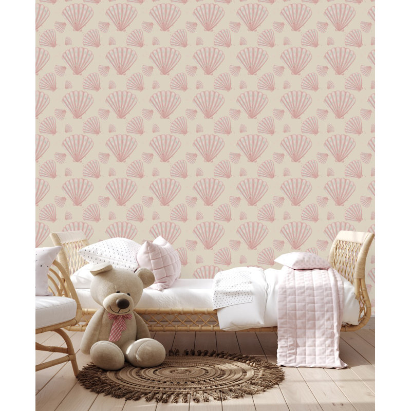 Carreau de papier peint rose USA Aetna, L 2,09 pi x L 10,42 pi