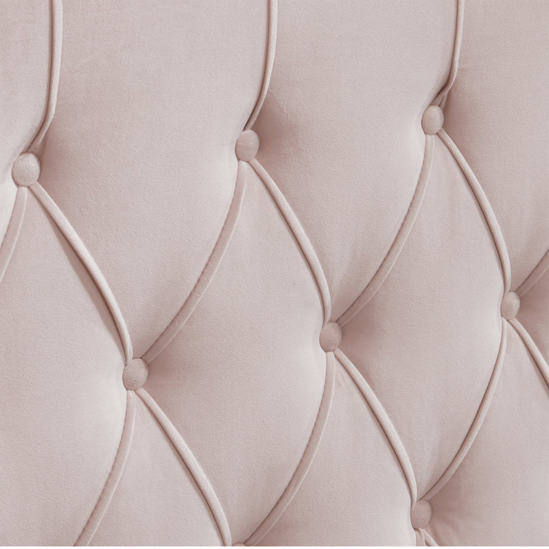Harlow Upholstered Wingback Headboard, King, Dusty Mauve