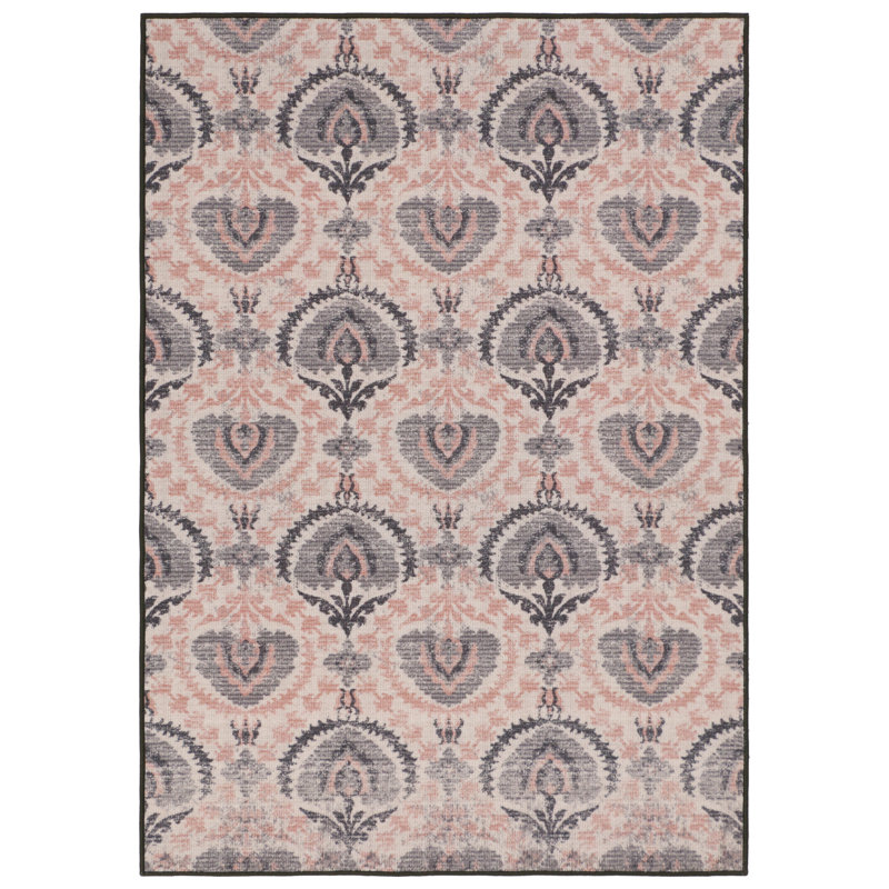 Tapis saumon à motif ikat Philpot, Rectangle 3 pi x 5 pi