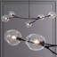 Lustre géométrique contemporain unique avec abat-jour sphérique en verre transparent-557640825-583109974