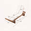 Chaise longue en bois d'acacia et en rotin PE avec coussin blanc