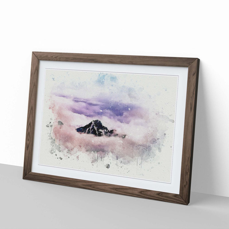 Mountain Peak in Alberta Canada in Abstract - Picture Frame Graphic Art Print, 62cm H x 87cm W x 2cm D, Walnut Framed