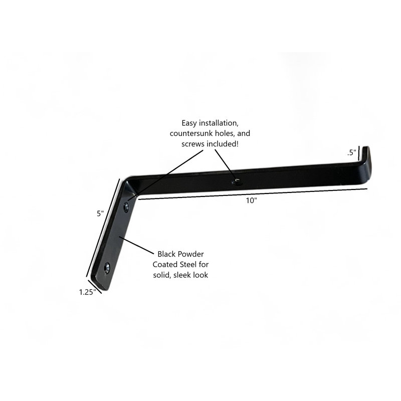 Harmony L-Bracket with Lip, 5" H x 1.50" W x 10" D