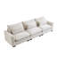 Coussin de siège beige en velours côtelé 3 places pour le salon, confortable et pratique, coussins inclus.-39989884