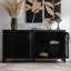 Buffet de rangement moderne avec porte en rotin artificiel et buffet moderne