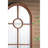 24X79" Half-Round Elongated Mirror With Decorative Window Look Classic Architecture Style Solid Fir Wood Interior Decor