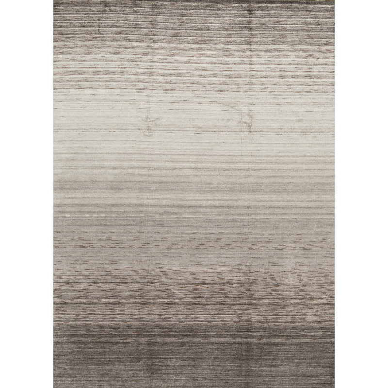 Tapis noir de haute qualité noué à la main, Rectangle 8 pi 10 po x 12 pi 1 po