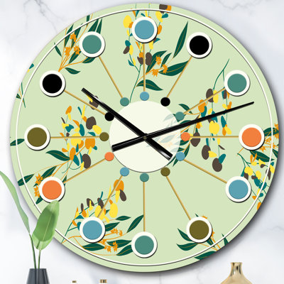 Horloge murale moderne Mid-Century Bright Eucalyptus