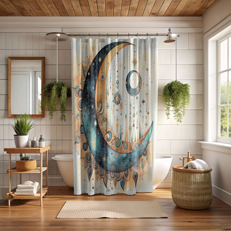 Rideau de douche standard 1 pièce Dreamy Orb, H 74 po x l 71 po