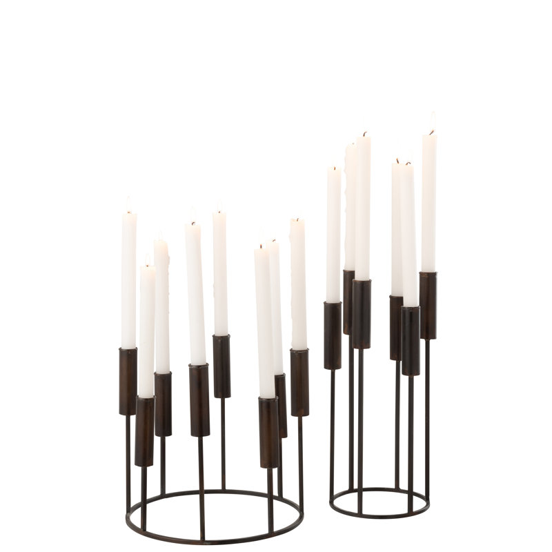 2 Piece Iron Tabletop Candelabra Set