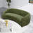 92" Upholstered Curved Sofa Modern Pleated Crafted 3-Seater Sofa - No Assembly Required-1138646256