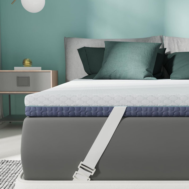 3 Inch Firm Mattress Topper, Memory Foam Bed Topper With Soft & Firm Options For Back Pain Relief, Mattress Topper With 2-Sided Cover, Ergonomic 5-Zone Design, Certipur Certified
