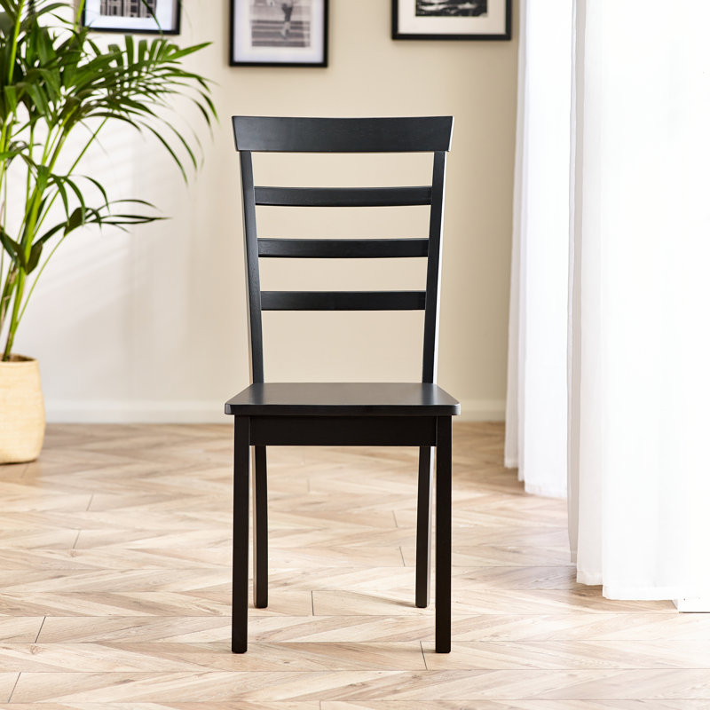 Whitley Solid Wood Dining Chair, Black