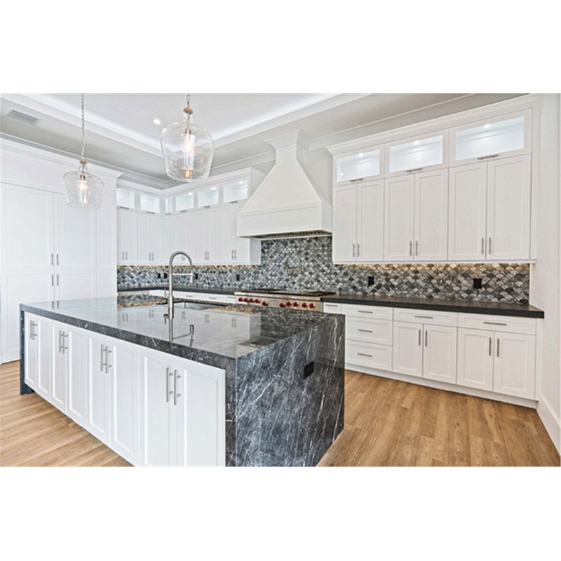 9 in. x 10 in. Fish Scale Marble Tile, Dark Gray