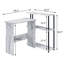 Bureau d'écriture ergonomique avec 3 rangements et tablette latérale pratique en blanc antique noir pour un rangement de bureau efficace
