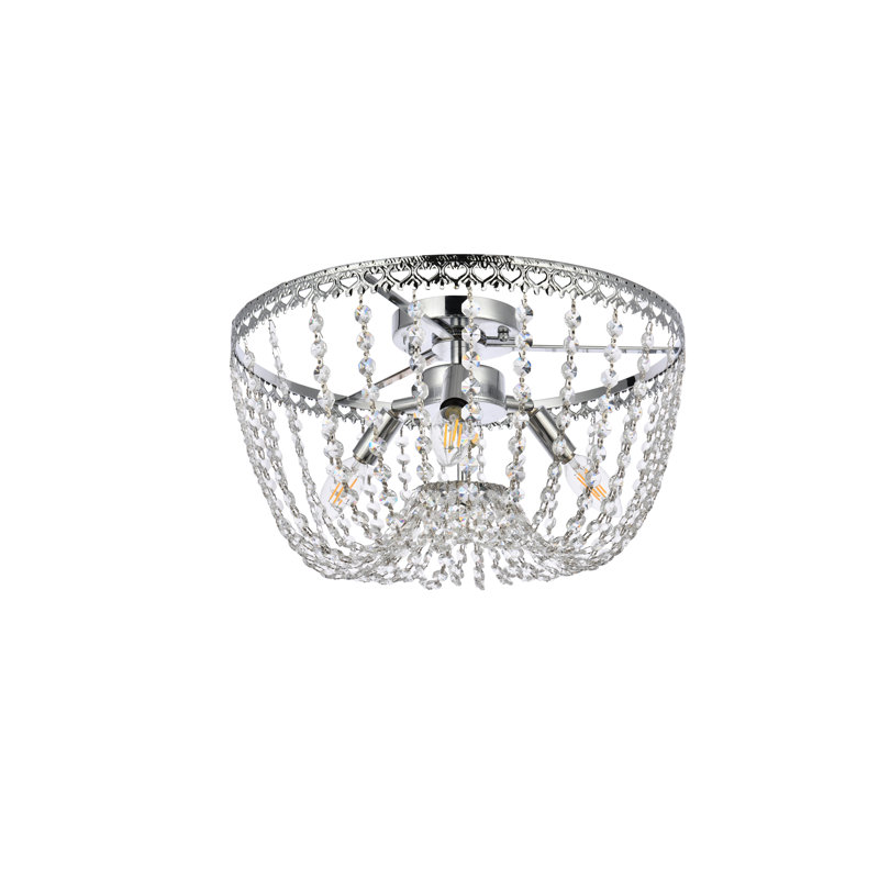 Plafonnier encastré 3 lumières Attahrawi, Chrome chrome, H 9,5 po x l 16 po x P 16 po