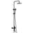 47" H Wall Mounted Stainless Steel Adjustable Height Outdoor Shower with Footwash Spout-111970809
